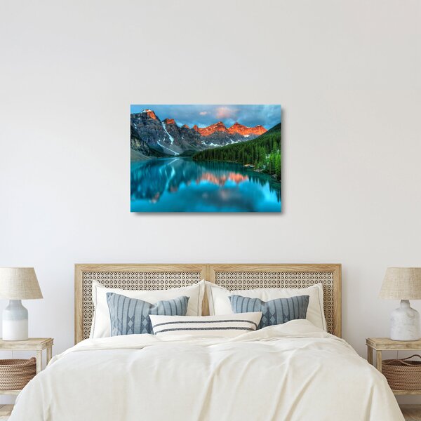 Staklena slika tirkiznog jezera (70x50 cm)