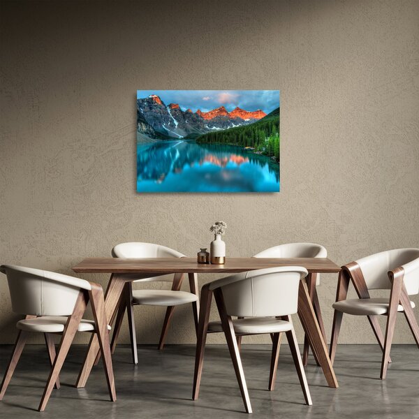 Staklena slika tirkiznog jezera (70x50 cm)