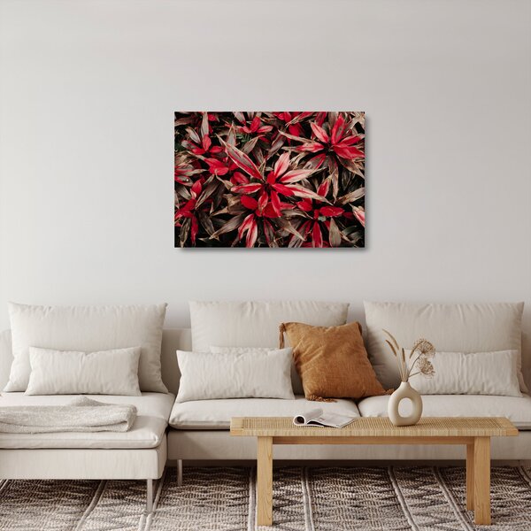 Staklena slika crvenih latica (70x50 cm)