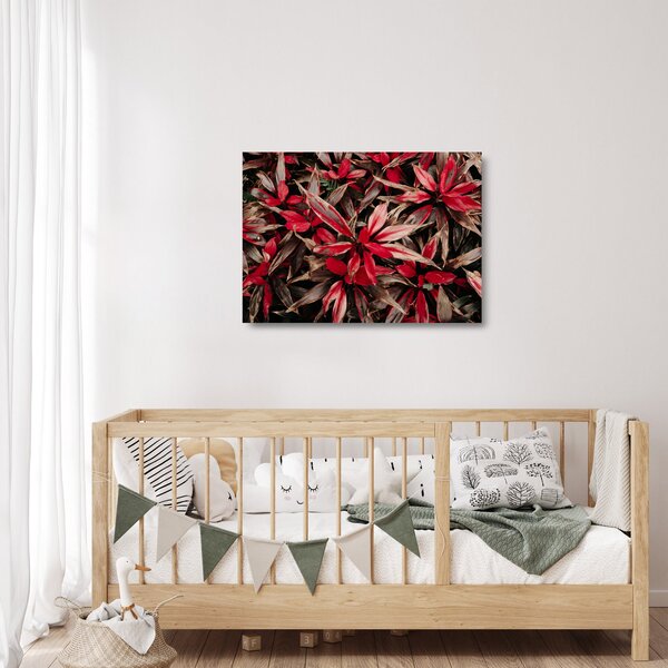 Staklena slika crvenih latica (70x50 cm)
