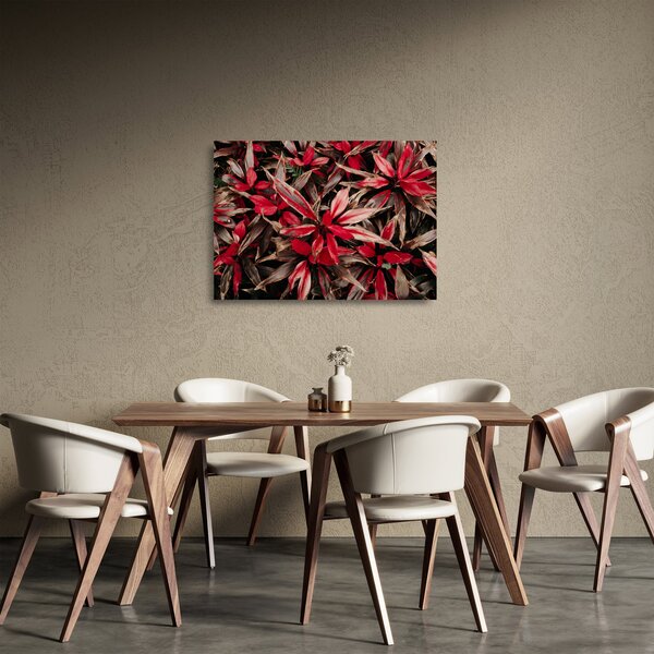 Staklena slika crvenih latica (70x50 cm)