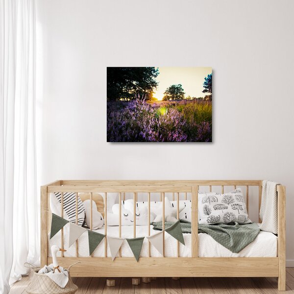 Staklena slika polja lavande (70x50 cm)