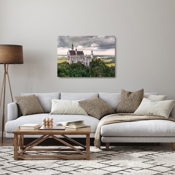 Staklena slika - Dvorac na stijenama (70x50 cm)