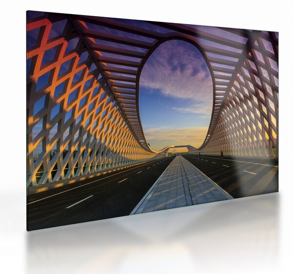 Staklena slika moderne arhitekture mosta (70x50 cm)