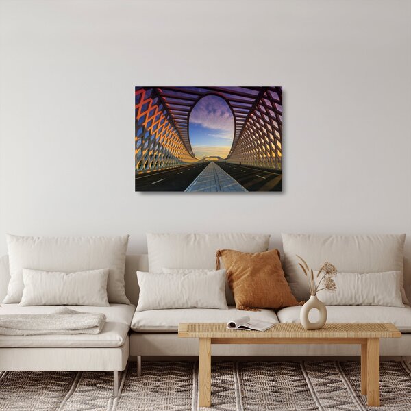 Staklena slika moderne arhitekture mosta (70x50 cm)