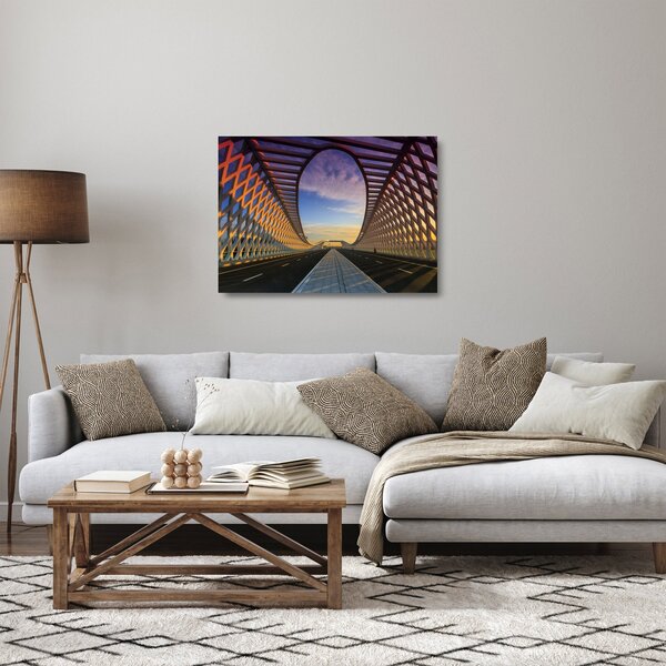 Staklena slika moderne arhitekture mosta (70x50 cm)