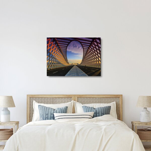 Staklena slika moderne arhitekture mosta (70x50 cm)