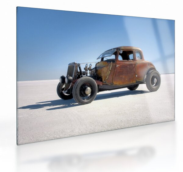 Staklena slika automobila u pustinji (70x50 cm)