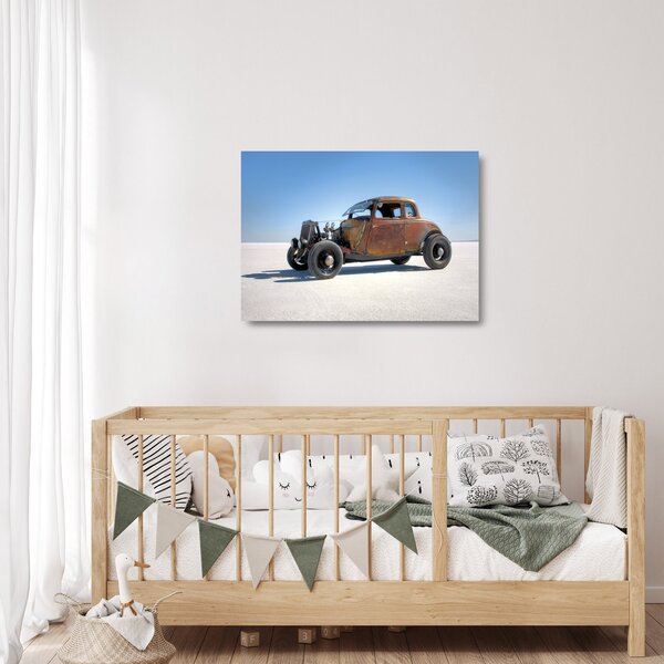 Staklena slika automobila u pustinji (70x50 cm)