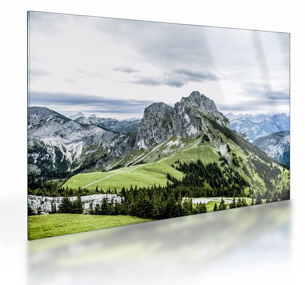 Staklena slika - Planinski vrhovi (70x50 cm)