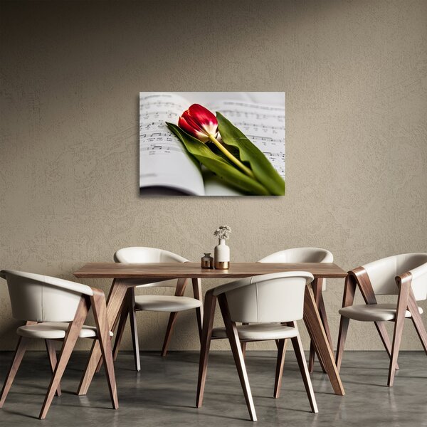 Staklena slika crvenog tulipana (70x50 cm)