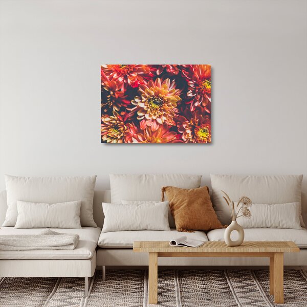 Staklena slika - Krizanteme (70x50 cm)