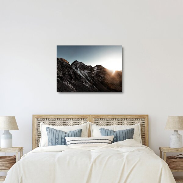 Staklena slika stjenovitog planinskog lanca (70x50 cm)