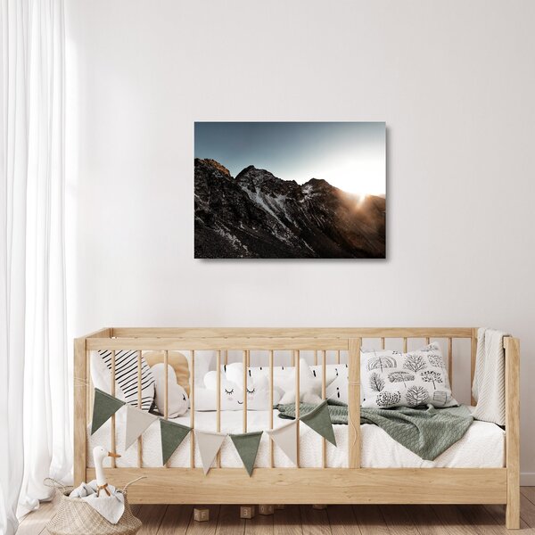 Staklena slika stjenovitog planinskog lanca (70x50 cm)