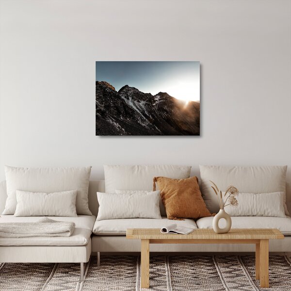 Staklena slika stjenovitog planinskog lanca (70x50 cm)