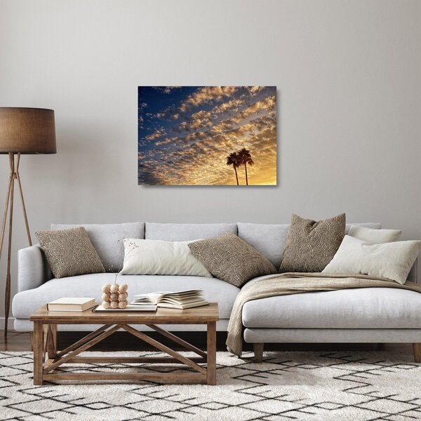 Staklena slika - Palme među oblacima (70x50 cm)