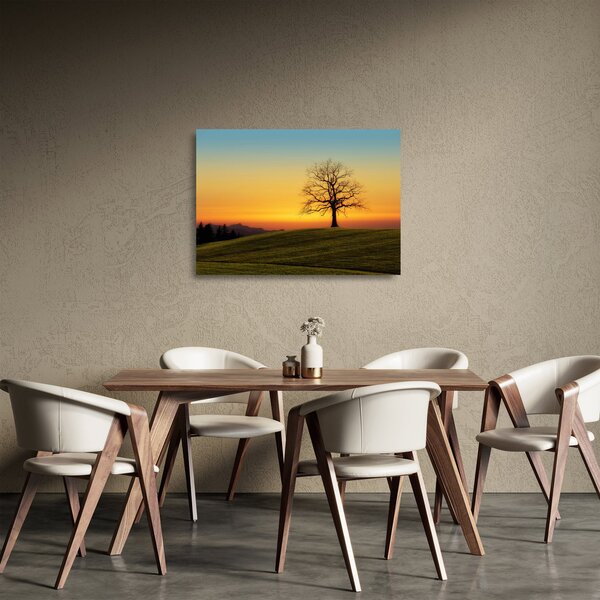 Staklena slika stabla u polju (70x50 cm)