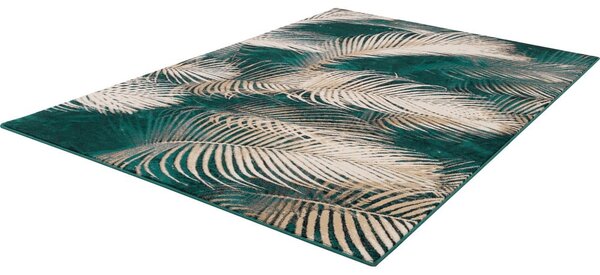 Petrolej zeleni vuneni tepih 133x180 cm Areca – Agnella