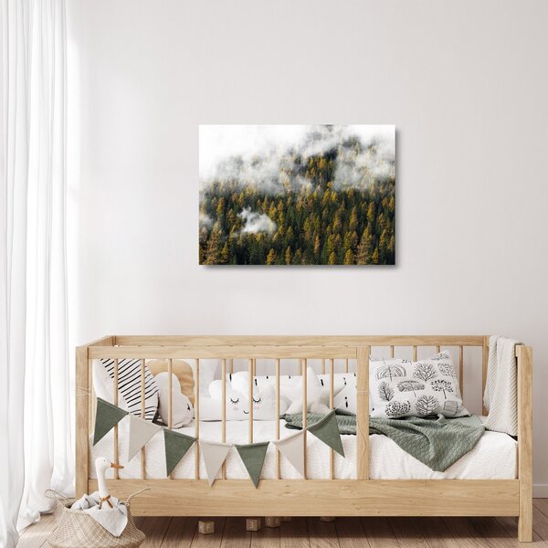 Staklena slika šume u oblacima (70x50 cm)