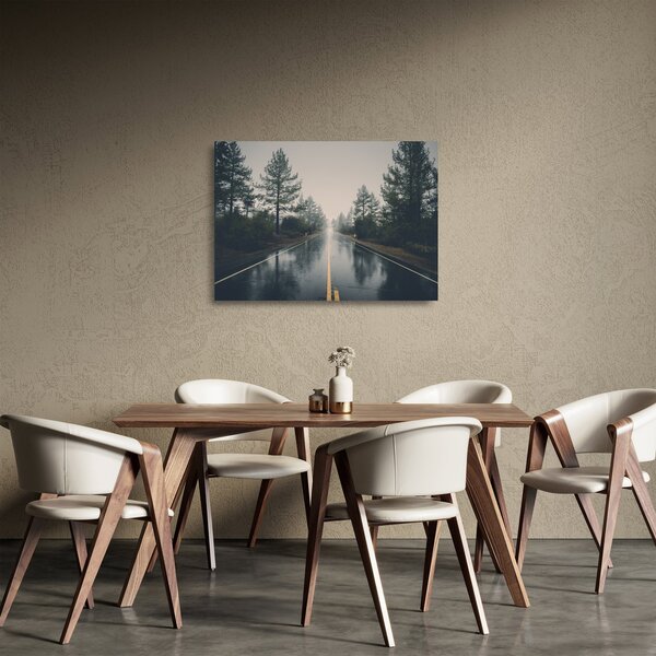 Staklena slika ceste na kiši (70x50 cm)
