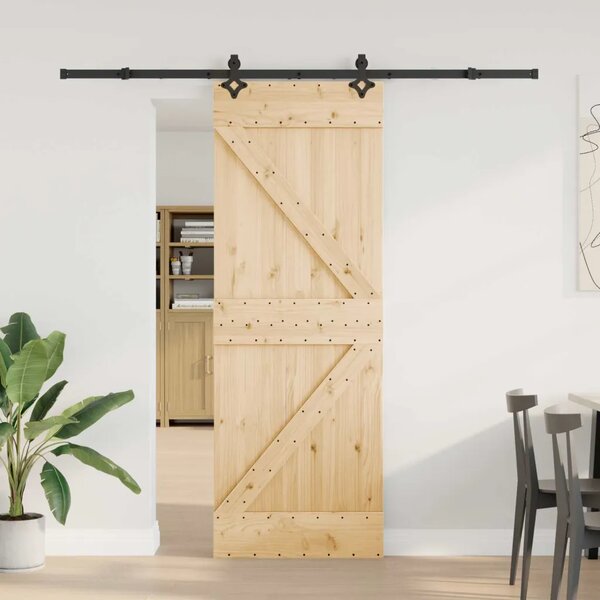 Klizna vrata NARVIK Prirodna i crna 70 x 210 cm (213 5 cm) - 70 x 210 cm (213 5 cm) Trokutasti