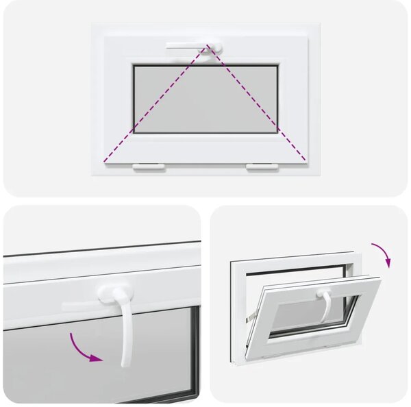Prozor za podrum RISOR 60 x 40 cm PVC i prozirno obično staklo - Antracit 60 x 40 cm s dvostrukim staklenjem