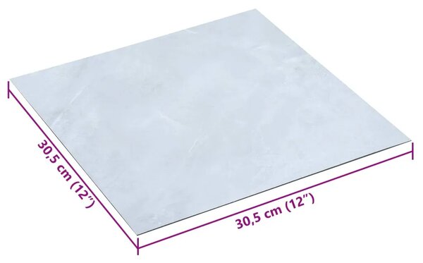 Samoljepljive Pločice za Pod Bijeli mramor 30 5 x 30 5 cm - Bijela mramorna