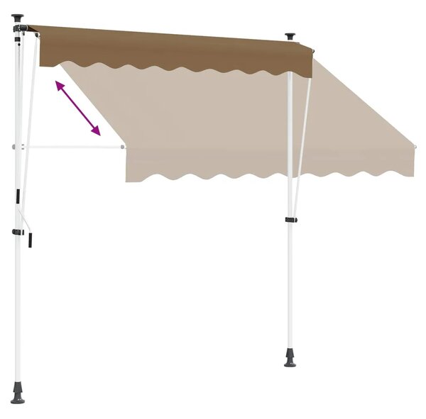Ručno sklopiva tenda Bež 350 cm - Bež 350 cm Bijeli okvir
