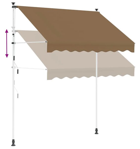 Ručno sklopiva tenda Bež 350 cm - Bež 350 cm Bijeli okvir