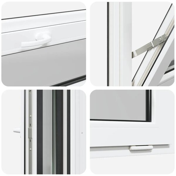 Prozor za podrum RISOR 60 x 40 cm PVC i prozirno obično staklo - Antracit 60 x 40 cm s dvostrukim staklenjem