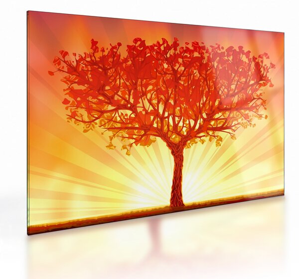 Staklena slika - Drvo obasjano suncem (70x50 cm)