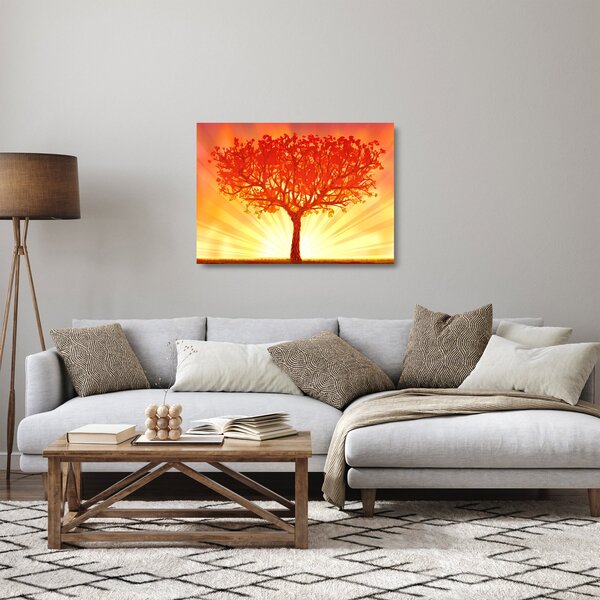 Staklena slika - Drvo obasjano suncem (70x50 cm)
