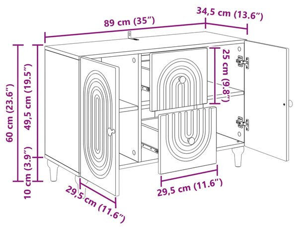 TV ormar Siva sonoma 89 x 34 5 x 60 cm Konstruirano drvo - Siva sonoma