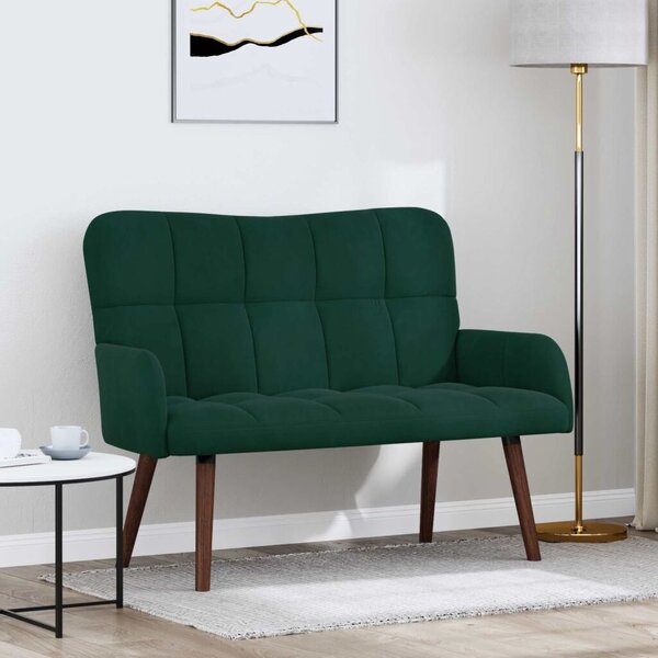 Sofa za dvije osobe Tamnozelena 115 x 61 x 87 cm Baršun - Tamnozelena