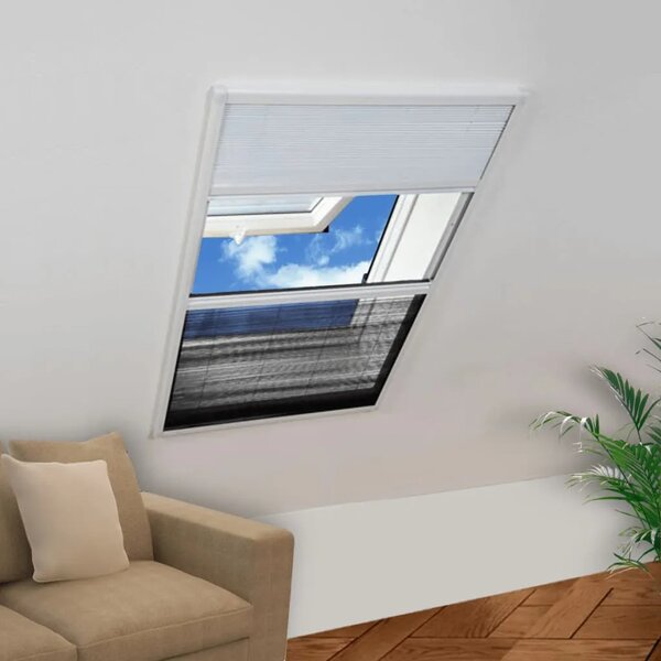 Plisse Mreža za komarce - Mreža protiv insekata za prozor 160x80 cm Aluminij i žaluzina - Bijela 80 x 160 cm Bijela 80 x 160 cm