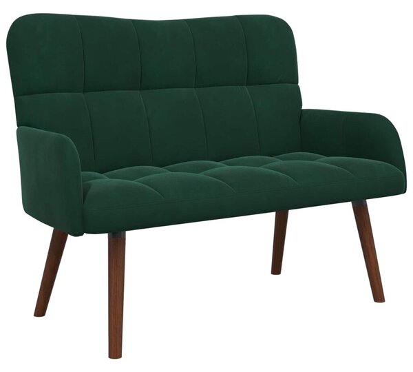 Sofa za dvije osobe Tamnozelena 115 x 61 x 87 cm Baršun - Tamnozelena