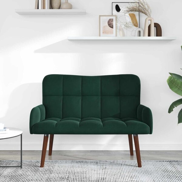 Sofa za dvije osobe Tamnozelena 115 x 61 x 87 cm Baršun - Tamnozelena