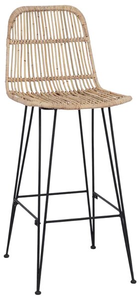 Barska stolica 2 kom. Prirodna 44 x 55 x 109 cm Ratan i Čelik - Prirodna
