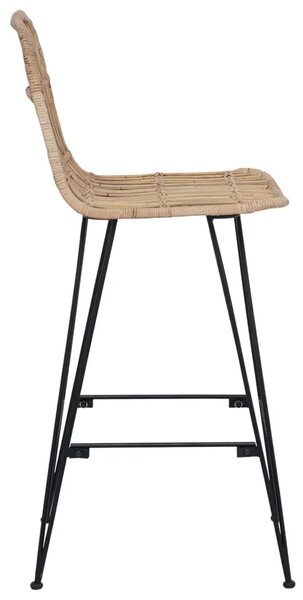 Barska stolica 2 kom. Prirodna 44 x 55 x 109 cm Ratan i Čelik - Prirodna
