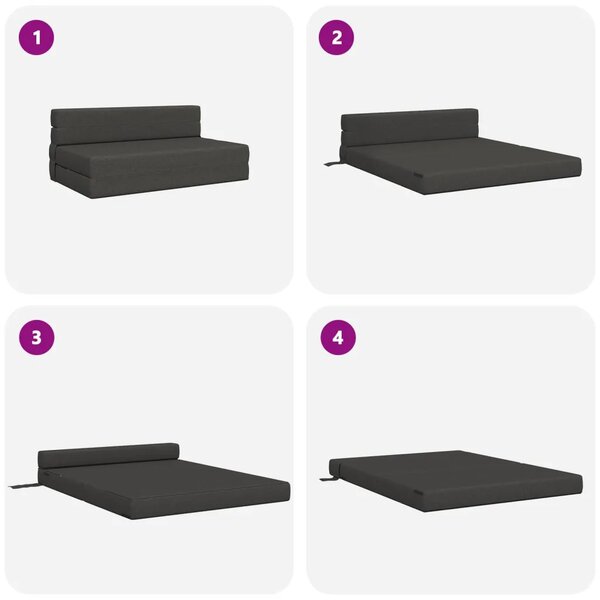 Sofa na razvlačenje Tamnosiva 152 x 86 5 x 60 cm Tkanina - Tamnosiva 203 x 152 x 15 cm Tkanina
