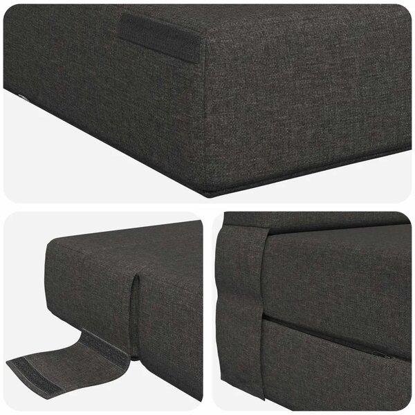 Sofa na razvlačenje Tamnosiva 152 x 86 5 x 60 cm Tkanina - Tamnosiva 203 x 152 x 15 cm Tkanina