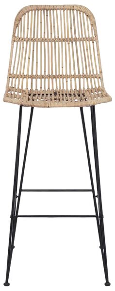 Barska stolica 2 kom. Prirodna 44 x 55 x 109 cm Ratan i Čelik - Prirodna