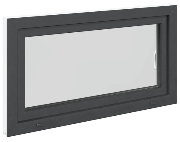 Prozor za podrum s nagibom i okretanjem RISOR 110 x 60 cm - Antracit 110 x 60 cm (dvostruki sloj) Naginjanje i okretanje desno