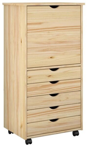Mobilni ormar 53 x 39 x 103 cm Čvrsto borovo drvo Smeđa - Smeđa