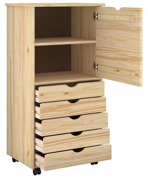 Mobilni ormar 53 x 39 x 103 cm Čvrsto borovo drvo Smeđa - Smeđa