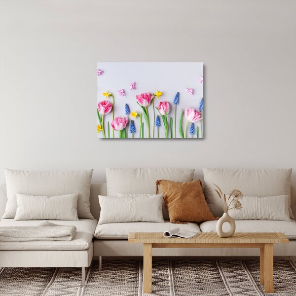Staklena slika proljetnog cvijeća (70x50 cm)