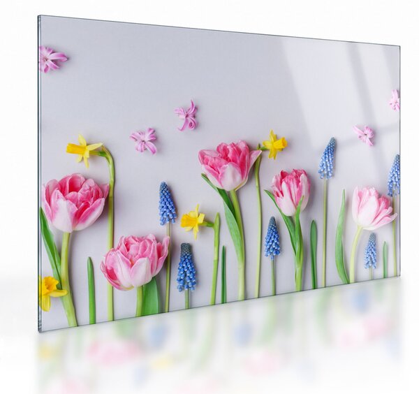 Staklena slika proljetnog cvijeća (70x50 cm)