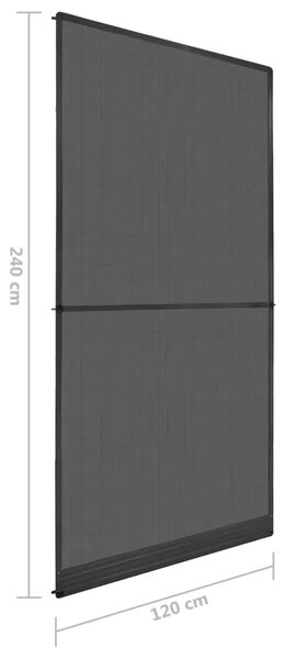 Zaslon za insekte s čepom Antracit i crna 120 x 240 cm - Antracit 120 x 240 cm