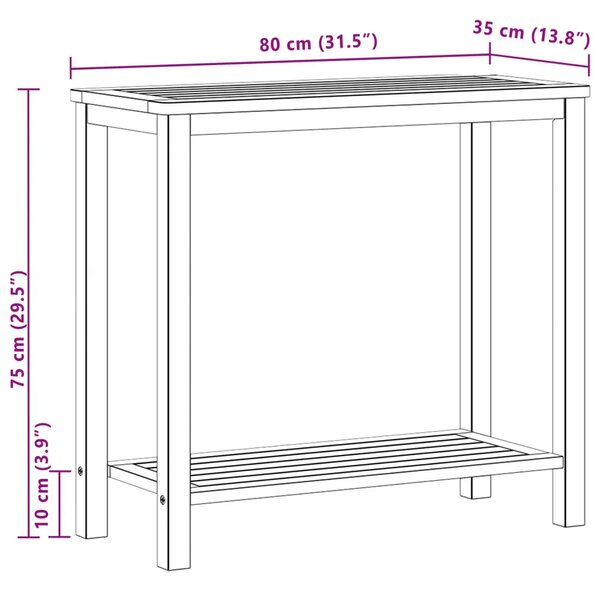 Vrtna konzola Svijetla akacija 80 x 35 x 75 cm - 80 x 35 x 75 cm Svijetli bagrem
