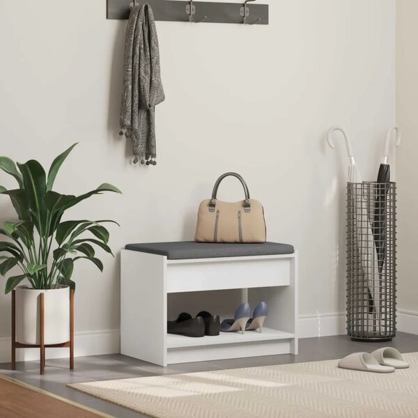 Klupa za hodnik Bijeli 63 x 38 x 45 cm - Bijeli 63 cm